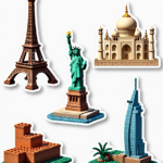 Global Landmarks - Sticker Sheet v7